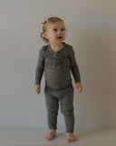 Bamboo Two Piece Pajamas | Green Flowers