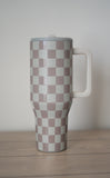 Beige Checker 40 Oz Tumbler