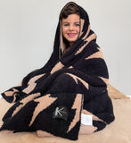 Black + Camel Bolt Cozy Blanket