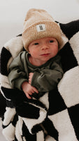 Plush Blanket  | Black & White Checkerboard