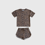 Girl's Bamboo Short Set | Leopard