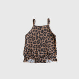 Muslin Sleeveless Tank Romper | Leopard