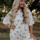 Women's Bamboo Crop Tee Lounge Set | Mallard