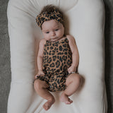 Muslin Sleeveless Tank Romper | Leopard