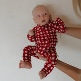 Bamboo Zip Pajamas | Scarlet Gingham