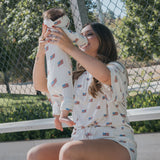 Women's Bamboo Short Set | Americana Ribbed