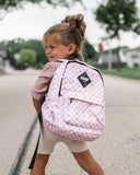 Mid-size Pink Checkered Backpack
